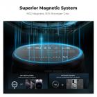 K&F CONCEPT Magnetisk Telefon LED-lys: Sammenklappelig Selfie-lys med Makeupspejl, 3000K-6500K Dæmpbar Vlog-fyldlys til iPhone, Videoopkald og Makeup (Sort)