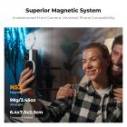 K&F CONCEPT Magnetisk Telefon LED-lys: Sammenklappelig Selfie-lys med Makeupspejl, 3000K-6500K Dæmpbar Vlog-fyldlys til iPhone, Videoopkald og Makeup (Hvid)