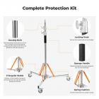 K&F CONCEPT 330CM Wirklich Edelstahl Lichtstativ mit Rollen, Heavy Duty Fotografie Galgenstativ mit 360°Drehen & Artieren Rollen,C-Stand für Studio Monolicht, Softbox, Last 30KG