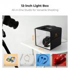 K&F CONCEPT 12"/30 cm mini fotostudie lysboks: Bærbart, foldbart fototeltsæt med 6 farver til små produkt-, smykke- og madfotografering
