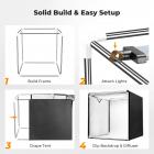 Caja de luz para estudio fotográfico K&F CONCEPT de 60x60 cm, tienda de fotografía con doble LED de 40 W con CRI 97+, iluminación regulable de 5600 K, 6 fondos, caja de luz portátil totalmente cerrada para fotografía de productos/plantas/zapatos.
