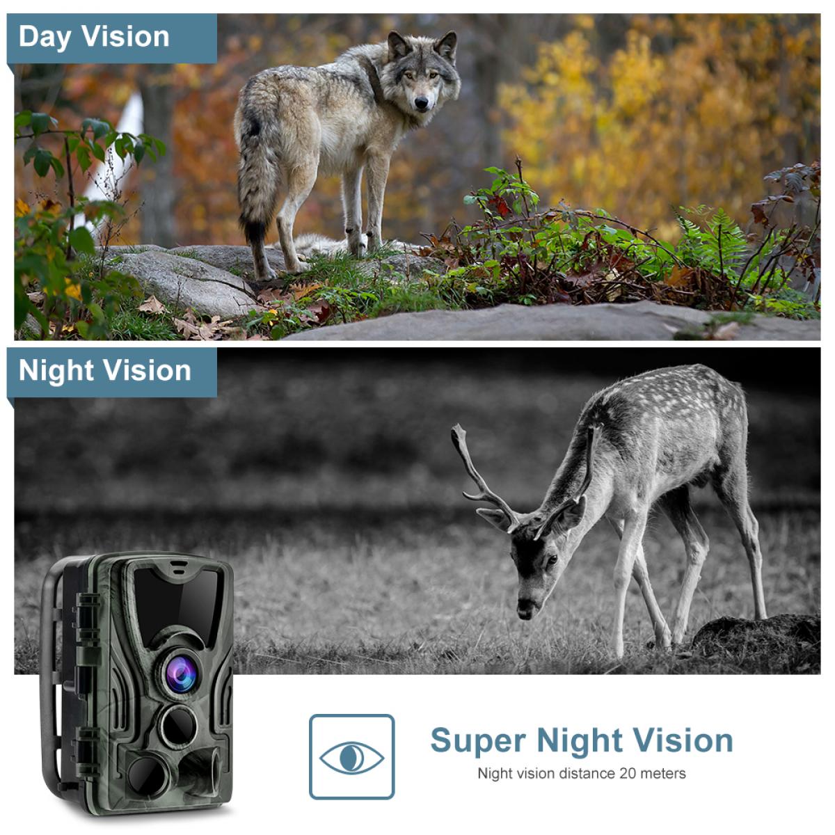 16MP 1080P Trail Camera 0,5s Trigger Speed Hunting 3 PIR HD Deer Camera Infrarød Night Vision Game Camera