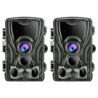 16MP 1080P Trail Camera 0,5s Trigger Speed Hunting 3 PIR HD Deer Camera Infrarød Night Vision Game Camera（2pcs）