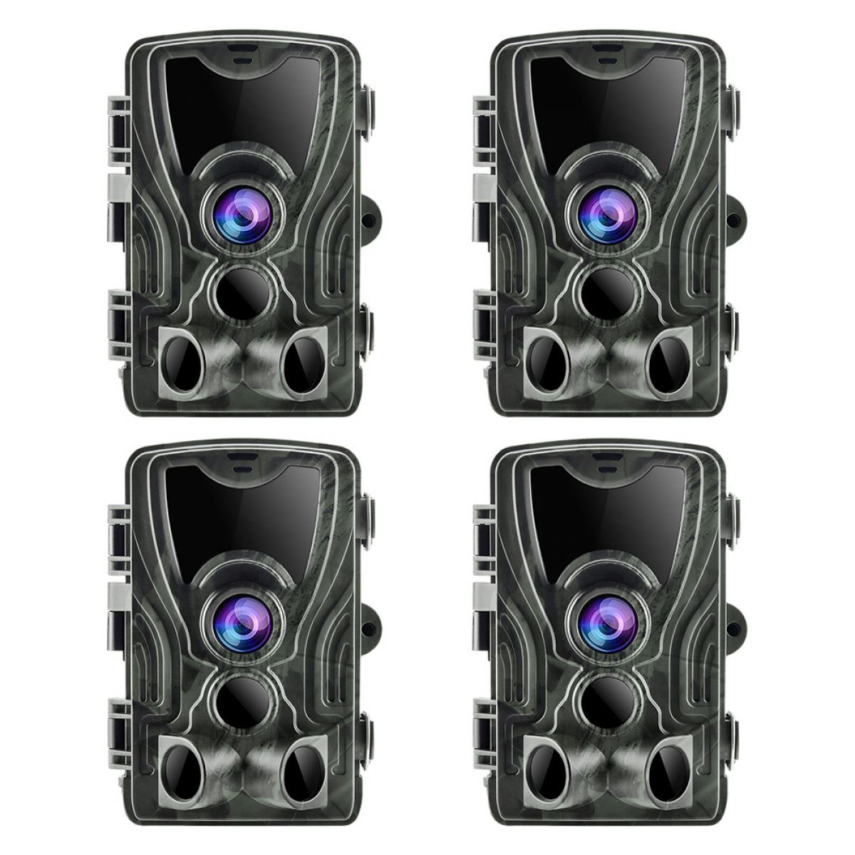 24MP 1080P Trail Camera 0.5s Trigger Speed Hunting 3 PIR HD Infraröd nattseende Game Camera Scouting Trail Camera (4 PCS)