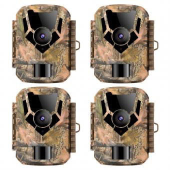 1080p 24MP Wildlife Trail Camera Con visione notturna ,0,4S attivazione del movimento IP65 telecamera da caccia Fototrappola impermeabile per la sicurezza esterna e domestica 4pc