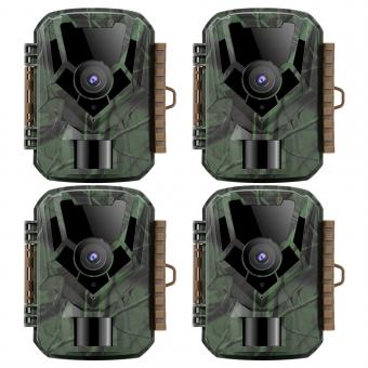 K&F Concept-301 16MP 1080P HD Trail -kamera 0.4s laukaisee ulkona vedenpitävän metsästyksen infrapuna-yönäköminikameran, 4PCS