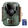 HB-E2 2.7K 20MP Trail Camera 0.2s Trigger Cámara de caza IP66 - 1 Pieza + Tarjeta SD de 32GB 