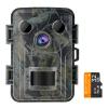 1080P 20MP Mini Impermeabile Wildlife Camera, 0.2S Widelife Trigger Trail Camera Visione Notturna, 940nm infrarosso esterno IP66 impermeabile, 120°Ampia visuale con Scheda SD da 32 GB