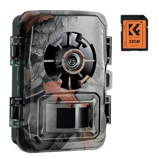 24MP*1296P nattsyn, 120° vidvinkel*0,2S trigger 2-tommers skjermsporingskamera Maple leaf farge+32G minnekort