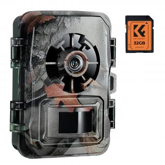 Cámara de Caza 1296P 24MP 0,2s Disparo Impermeable IP66 - Hoja de Arce + Tarjeta SD 64GB