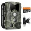 4K WiFi 30MP Wildlife Trail Camera 940nm Infrared Outdoor IP66 Impermeabile Caccia Visione Notturna a infrarossi con 64G Micro SD Card e Lettore di Schede Multifunzione Combo Set