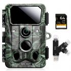 4K 30 megapikselin seurantakamera WiFi-pelikamera 0,2 sekuntia laukaista selkeä yönäkö 64G SD-kortilla, kortinlukijalla