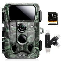 Fotopułapka 4K 30MP kamera leśna WiFi 0,2 sekundy Wyzwalanie wyraźnego widzenia w nocy z kartą SD 64G, czytnikiem kart