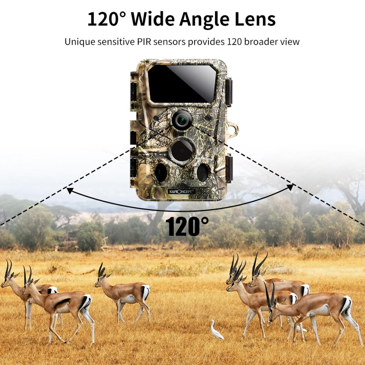 Cámara de Caza WiFi 4K 30MP Impermeable IP66 - Amarillo + Tarjeta SD 64GB + Soporte