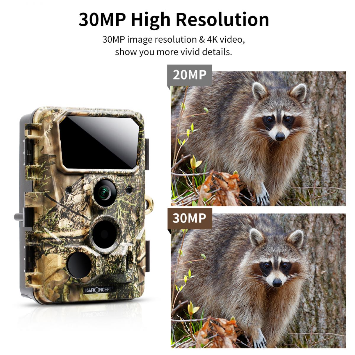 Cámara de Caza WiFi 4K 30MP Impermeable IP66 - Amarillo + Tarjeta SD 64GB + Soporte