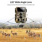 Videocamera di tracciamento 4K 30MP Videocamera da gioco WiFi Videocamera da gioco con angolo di 120° Trigger da 0,2 secondi Visione notturna nitida con 850nm 36 Luce a infrarossi 65 piedi, IP66 Impermeabile con scheda SD 64G e set combinato di lettori di