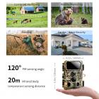 Videocamera di tracciamento 4K 30MP Videocamera da gioco WiFi Videocamera da gioco con angolo di 120° Trigger da 0,2 secondi Visione notturna nitida con 850nm 36 Luce a infrarossi 65 piedi, IP66 Impermeabile con scheda SD 64G e set combinato di lettori di