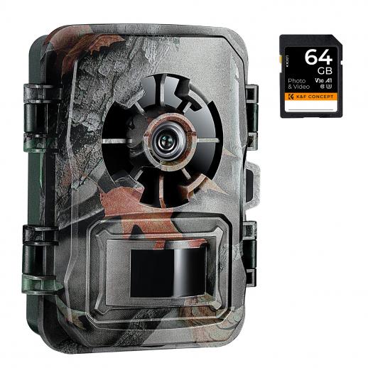 1296P 24MP villieläinkamera, polkukamera 120° laajakulmaliikenteellä Uusin sensorinäkymä 0,2 s laukaisuaika IP66 Vesitiivis + 64G muistikortti| vaahteranlehti