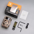 4K sporkamera 48MP WiFi Bluetooth spilkamera 120° detekteringsvinkel Starlight nattesyn 0.2S trigger IP66 vandtæt Med U3 64GB SD-kort og 8 batterier Til dyrelivsovervågning Barkfarve