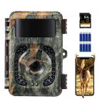 4K 48MP Wildlife Camera Wifi Bluetooth Jaktkamera 120° Vidvinkel, 0,2s Trigger Ip66 Vattentät Wildlife Camera Med U3 64gb Sd-Kort Och 8 Batterier För Viltövervakning Fallande Löv Färg