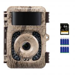 4K 48MP Wildlife Camera Wifi Bluetooth Jaktkamera 120° Vidvinkel, 0,2s Trigger Ip66 Vattentät Wildlife Camera Med U3 64gb Sd-Kort Och 8 Batterier För Viltövervakning Barkfärg