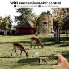 4K trail camera 32MP WiFi Bluetooth game camera 120° detection angle Starlight night vision 0.2S trigger IP66 waterproof With U3 64GB SD card and 8 batteries For wildlife monitoring Bark colour