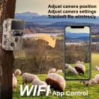 4K-sporingskamera Dobbel linse Starlight Night Vision 48MP WiFi Bluetooth-spillkamera, 120° deteksjonsvinkel 0,3 sekunders utløsertid, IP66 vanntett jaktkamera for dyrelivsovervåking