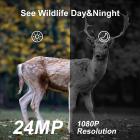 1/4 mile long range Wildlife Camera with wireless alarm, 24MP*1080P night vision, 120° wide angle*0.2S trigger 2