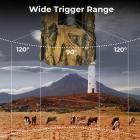 Câmera de caça LTE 4G de baixa potência, alimentada por energia solar e bateria, gatilho rápido de 2,7K HD 0,2s, cartão SIM versão Euro sem contrato