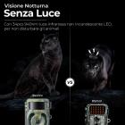 Fotocamera per fauna selvatica 4K 48 MP con sensore di movimento Visione notturna Obiettivo grandangolare Velocità di attivazione 0,2 secondi Intervallo PIR 2 secondi Cintura impermeabile IP66 Scheda SD da 64 GB e 8 batterie AA Colore del fogliame