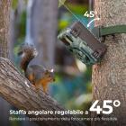 Fotocamera per fauna selvatica 4K 48 MP con sensore di movimento Visione notturna Obiettivo grandangolare Velocità di attivazione 0,2 secondi Intervallo PIR 2 secondi Cintura impermeabile IP66 Scheda SD da 64 GB e 8 batterie AA Colore del fogliame