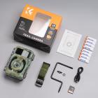 4K 48MP Wildlife Camera with Motion Sensor Night Vision Wide Angle Lens 0.2s Trigger Speed ​​2s PIR Interval IP66 Waterproof Belt 64GB SD Card and 8 AA Batteries Foliage Color