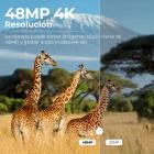 Cámara de vida silvestre 4K 48MP con sensor de movimiento Visión nocturna Lente gran angular 0.2s Velocidad de disparo 2s Intervalo PIR IP66 a prueba de agua con tarjeta SD de 64GB y 8 baterías AA Color corteza