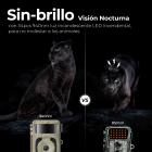 Cámara de vida silvestre 4K 48MP con sensor de movimiento Visión nocturna Lente gran angular 0.2s Velocidad de disparo 2s Intervalo PIR IP66 a prueba de agua con tarjeta SD de 64GB y 8 baterías AA Color corteza