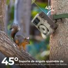 Cámara de vida silvestre 4K 48MP con sensor de movimiento Visión nocturna Lente gran angular 0.2s Velocidad de disparo 2s Intervalo PIR IP66 a prueba de agua con tarjeta SD de 64GB y 8 baterías AA Color corteza