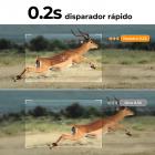 Cámara de vida silvestre 4K 48MP con sensor de movimiento Visión nocturna Lente gran angular 0.2s Velocidad de disparo 2s Intervalo PIR IP66 a prueba de agua con tarjeta SD de 64GB y 8 baterías AA Color corteza