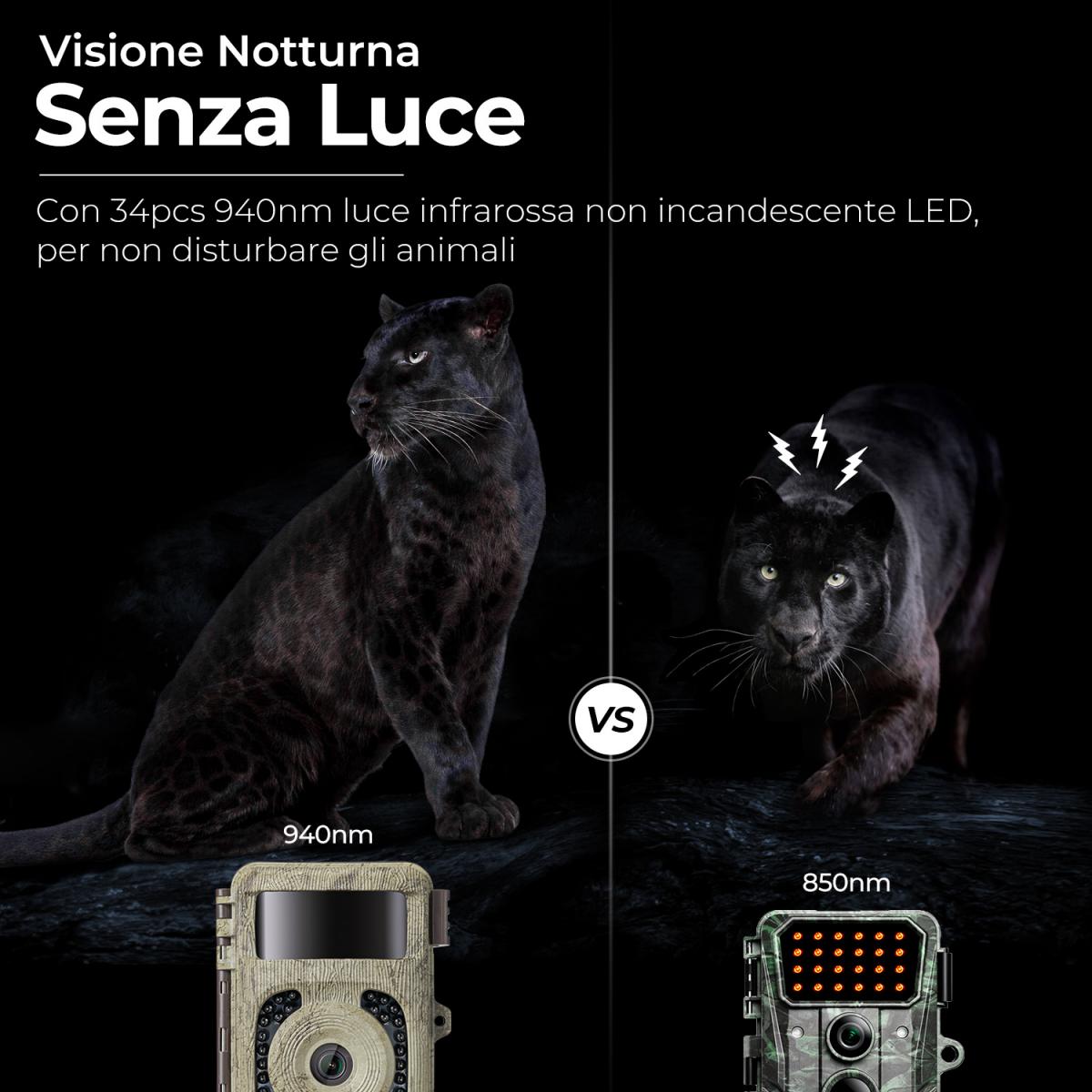 4K 48MP Wildlife Camera con sensore di movimento Visione notturna Obiettivo grandangolare 0.2s Trigger Speed ​​​​2s Intervallo PIR IP66 Impermeabile con scheda SD da 64 GB e 8 batterie AA Bark Color
