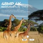 4K 48MP Wildlife Camera with Motion Sensor Night Vision Wide Angle Lens 0.2s Trigger Speed ​​2s PIR Interval IP66 Waterproof with 64GB SD Card and 8 AA Batteries Bark Color