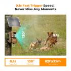 K&F Concept 4K 48MP Wifi Viltkamera, 3W Solenergi uten Avbrudd Jaktkamera med Oppladbart 6000 mAh Batteri og 64g SD-Kort Brun