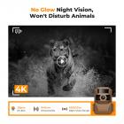 K&F Concept 4K 48MP Wifi Viltkamera, 3W Solenergi uten Avbrudd Jaktkamera med Oppladbart 6000 mAh Batteri og 64g SD-Kort Brun