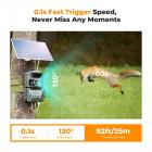 Solenergi Jaktkamera 48MP*4K Ultra HD Trådløst Viltkamera, Design med to Batterirom (6000 mAh Oppladbart Batteri + 3W Solcellepaneler) med 64g SD-Kort Grønn