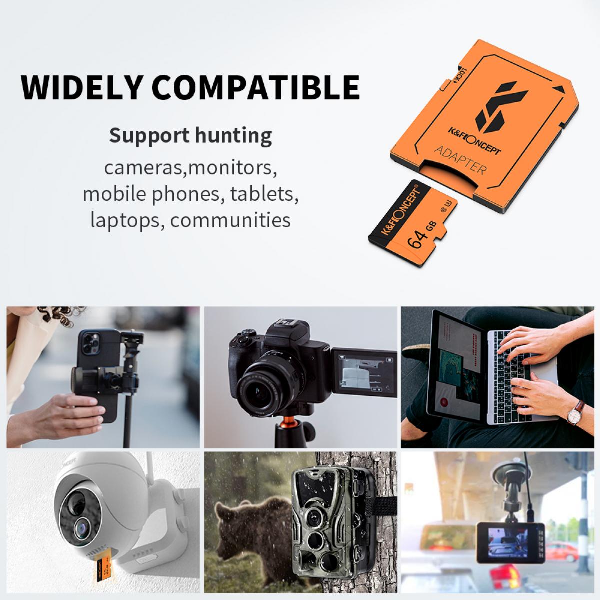 K&F Concept 64Gmicro SD+ Full Size Card Sleeve Memory Card