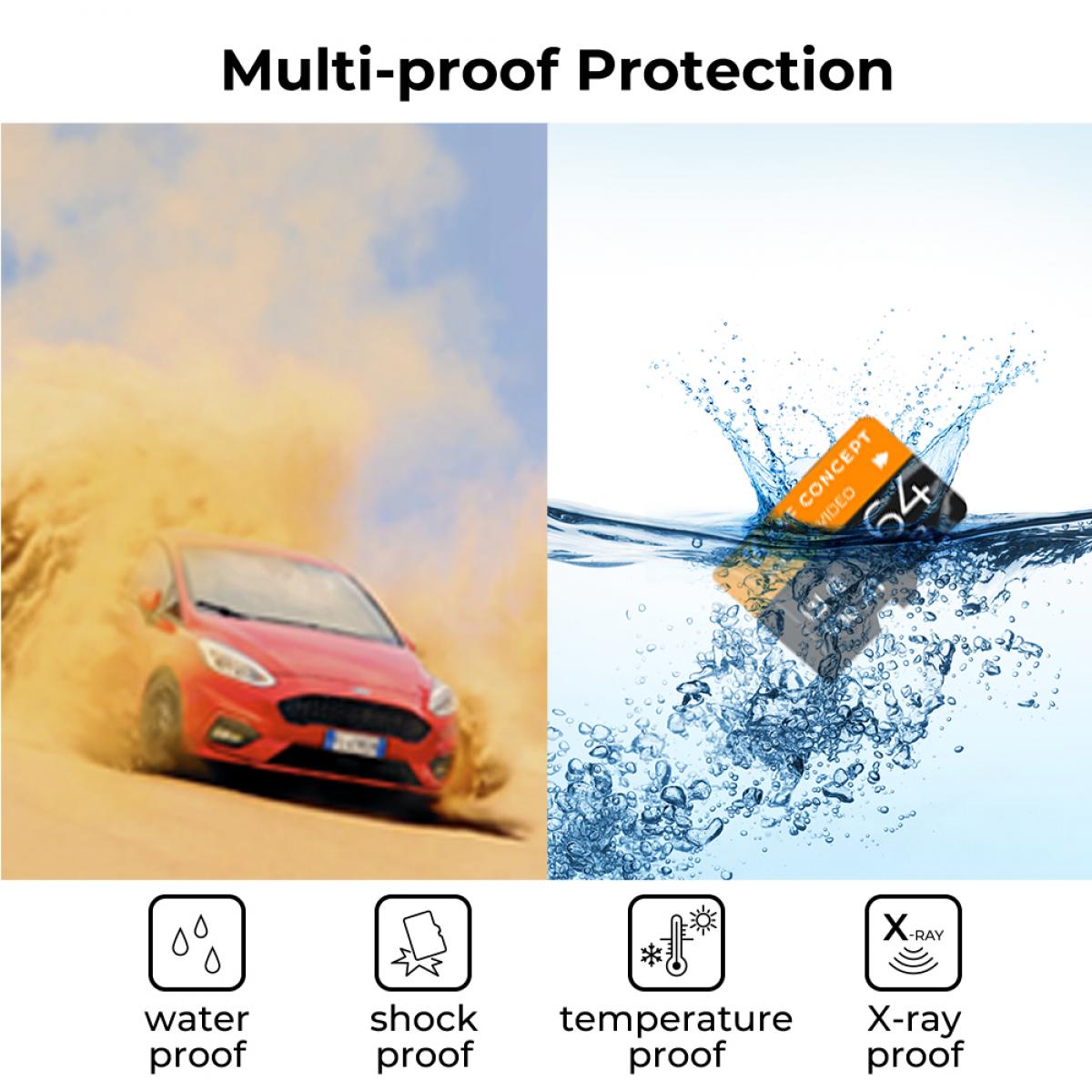 64 micro SD-kort U3/V30/A1 med adapterpaket med 2 minneskort för hemövervakningskameror, jaktkameror och instrumentbrädor