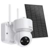 Solar Powered Wireless Outdoor Home Security Camera 1080P with Audio & Light Alert, Color Night Vision og 14400mAh innebygd batteri