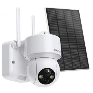 Buiten Beveiligingscamera Zonne-energie Paneel, PTZ 360° 1080P 2.4 GHz Wifi Draadloos Kleur Nachtzicht Licht Alarm 2-weg Audio PIR Bewegingsdetectie
