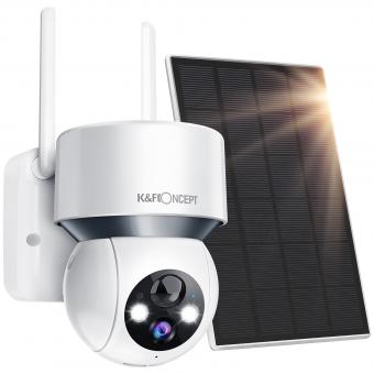 1080P Cámara de Vigilancia WiFi Exterior Solar Inalámbrica, con Visión Nocturna, IP66 Impermeable