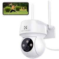 Beveiligingscamera voor buiten, 2K draadloze camera voor huisbeveiliging, 2,4 GHz wifi-beveiligingscamera met automatische tracking, bewegingsdetectie met spotlight, nachtzichtcamera in kleur, 2-weg audio-eurometer