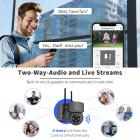 Aurinko turvakamera 2K äänellä ja valohälytyksellä ulkona Koti Turvakamera Night Vision 9600mAh sisäänrakennettu akku Musta Musta