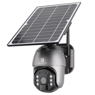Sistema di telecamere di sicurezza solare 4G Telecamera solare CCTV LTE wireless Rilevamento del movimento PIR Audio bidirezionale Batteria integrata 10400 mAh Visione notturna a infrarossi 2K 20 m/65,6