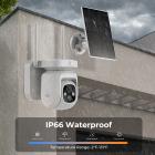 WIFI Solar Security Camera System Solar Camera PIR Human Sensor + 2-Way Audio Indbygget batteri 9600mAh AI Human Detection 2K Infrarød Night Vision 8m/26ft Hvid